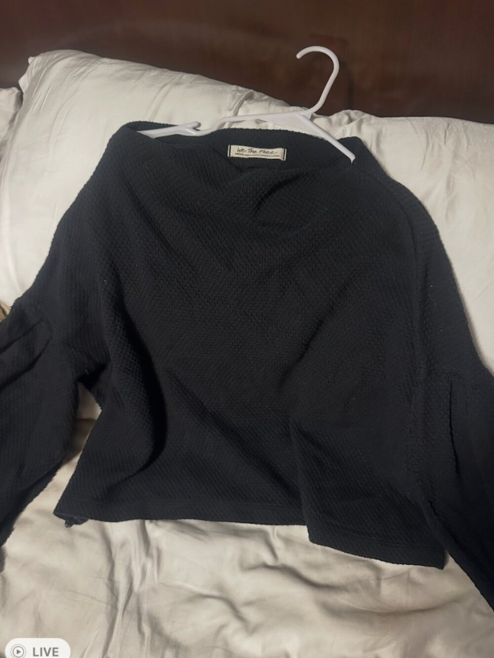 We The Free Cropped Waffle Knit Mock Neck- SZ M